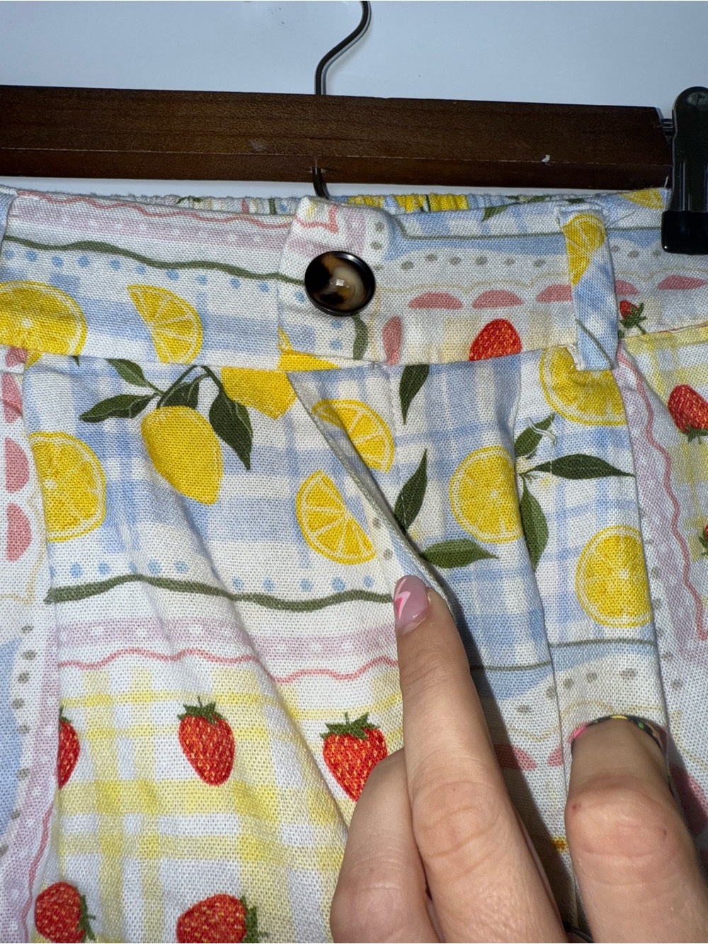 Tuiléa Strawberry Lemon Print Linen Blend Wide‎ Leg Pants Cottagecore 
Medium - Picture 7 of 12